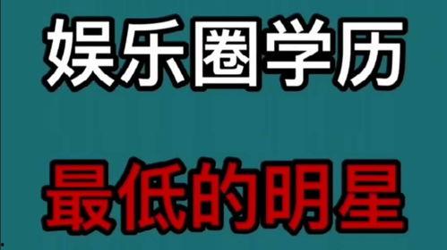 娱乐圈谁的学历最低,揭秘学历背后的娱乐传奇